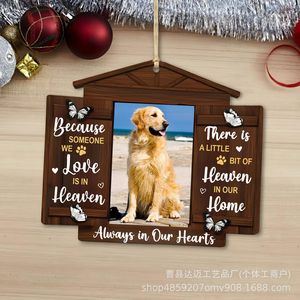 Marco de Fotos de Madera para Mascotas, Adorno Navideño de Madera Maciza con Ranura para Fotos, Colgante Conmemorativo para Perros y Gatos - Product Image 4
