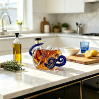 Carafe à vin créative en verre en forme de pieuvre, bouteille vide en verre borosilicate pour spiritueux, décoration artistique pour bar à domicile et bureau