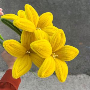 Lily Flower Pipe Cleaner Crafts DIY Crafts Artificial Lily Finished Flower Craft Gifts Twisty Stick Lily Flower - Product Image 2