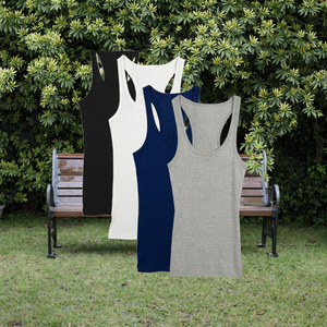 เสื้อกล้ามออกกำลังกายผู้หญิงแบบรัดรูป ทรง Racerback สำหรับโยคะ ฟิตเนส กีฬา เสื้อผ้าลำลองสำหรับออกกำลังกาย ชุดเสื้อยืดสำหรับฝึกซ้อม - Product Image 2