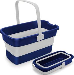Plastic Retractable Folding Bucket White Chenille Hand-Free Flat <strong>Mop</strong> <strong>Floor</strong> Wet and Dry Dual-use Large Cleaning Tool - Product Image 2