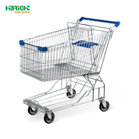 Chariot de courses en acier de style européen, chariot métallique pour supermarché, équipement commercial, service personnalisé