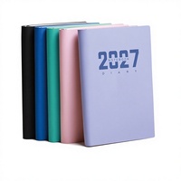 Agenda quotidien 2027, carnet A5 avec marque-page perforé, intervalles horaires, papier épais, journal