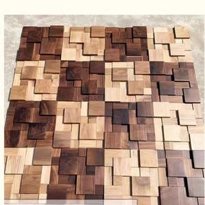 Panel de mosaico de madera recuperada de gama alta resistente al agua, Fondo de <span class=keywords><strong>TV</strong></span>, comedor, Bar, entrada, decoración de pared, materiales, paneles de madera dura - Product Image 5