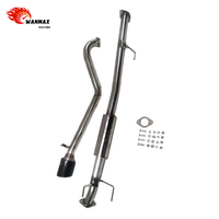 Système d'échappement haute performance à sortie unique en acier inoxydable 304 avec embout en fibre de carbone pour Toyota Hilux Vigo 2004-2015