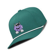 Casquette de baseball perforée à broderie rapide Monster Embroidery, motif monstre viking vert, séchage rapide