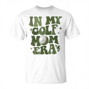 Camiseta In My Golf Mom Era para adultos, unisex, manga corta, cuello redondo, estampada con serigrafía - Product Image 3