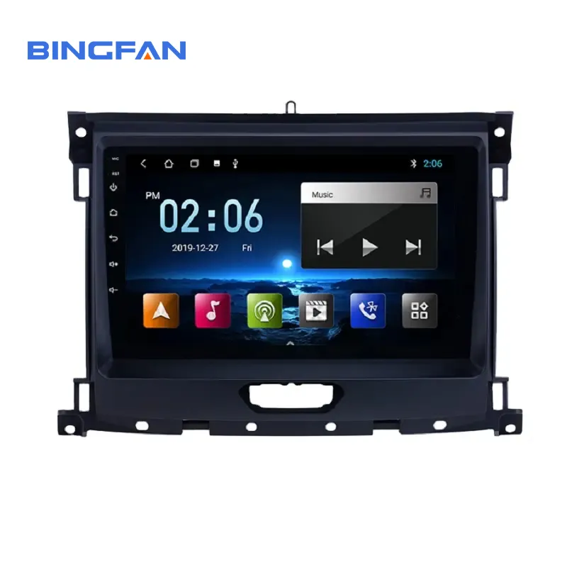 Android 9.0 Auto Gps Navigatie Android Dvd-speler Voor Ford Ranger 2018 9 Inch 1 + 16Gb 4 Core lcd-scherm