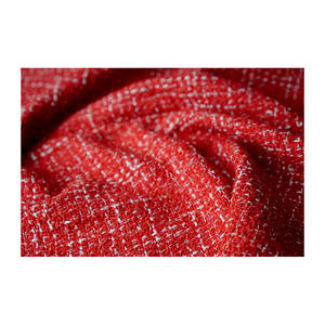 Tela Tweed de Primera Calidad Hecha en Corea, con Cinta Roja y Blanca, Textura de Nudo Retorcido, OEM y ODM, Textil Tejido Personalizado - Product Image 3