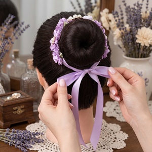 Bailarina de Ballet con Guirnalda Floral, <span class=keywords><strong>Katyusha</strong></span> no Puede Contenerse, Lleva Accesorios para el Cabello, Lazos para el Cabello para Actuaciones en Escenario - Product Image 3