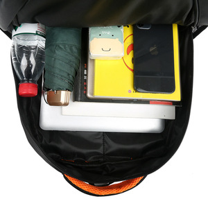 <b>Student</b> <b>Backpack</b> 18 In Unisex With Computer Interlayer For Leisure Travel Black Orange Blue Green Solid Color - Product Image 3