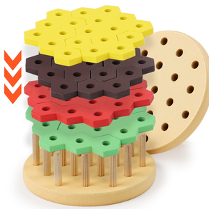 Smart Wooden Hamburger Montessori DIY Toy Parent-Child Interactive Early Educational Learning Sensory Toys for Toddlers Kids - Product Image 2