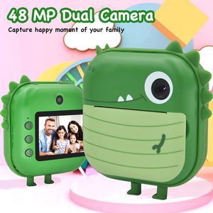 Appareil photo numérique instantané pour enfants, dessin animé mignon, écran IPS de 2,4 pouces, papier thermique adhésif, garantie 1 an, filtre pour enfants - Product Image 3