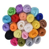 20g 130 Colors Needle Felting Wool Chunky Knitting Roving Yarn for Felted Wool DIY Graduation Valentine's Day Non-Toxic Fast
