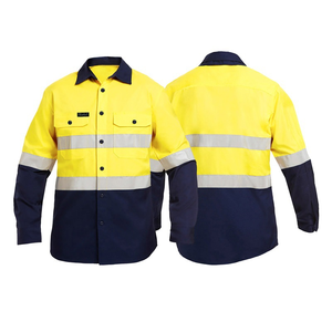 Biểu tượng tùy chỉnh khả năng hiển thị cao an toàn phản quang bảo hộ lao động xây dựng dài tay áo người đàn ông áo sơ mi làm việc đồng phục trang phục - Product Image 4