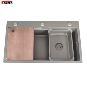 SANIPRO <span class=keywords><strong>lavabo</strong></span> de luxe fait à la main en acier inoxydable Nano Smart grand évier de <span class=keywords><strong>cuisine</strong></span> rectangulaire simple avec accessoires - Product Image 1