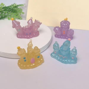100 Uds resina Mini Castillo de princesa Kawaii figuritas en miniatura de hadas luminosas estatua para el hogar terrario decoración casa de muñecas artesanías - Product Image 1