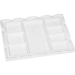 <span class=keywords><strong>Palette</strong></span> de peinture <span class=keywords><strong>aquarelle</strong></span> rectangulaire personnalisée OEM céramique blanche avec couleurs mélangées pour plateaux décoratifs - Product Image 2