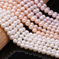 6-8mm perles d'eau douce naturelles en vrac pour la fabrication de bijoux pendentif perforé anneau Bracelet collier perles