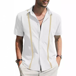 Camicia di lino da uomo estiva con Design cubano Shagua <span class=keywords><strong>Abella</strong></span> a manica corta Casual stile bavero per la primavera - Product Image 1