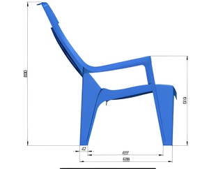 Fauteuil inclinable manuel surdimensionné à dossier haut, design moderne, pour intérieur et extérieur, en plastique sans BPA, mobilier de maison, vente en gros, MOQ 2000 - Product Image 6