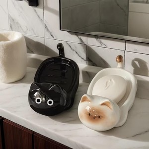 Porte-savon en céramique fait à la main porte-savon chat-céramique <span class=keywords><strong>noir</strong></span> <span class=keywords><strong>blanc</strong></span> Kitty décor <span class=keywords><strong>de</strong></span> <span class=keywords><strong>salle</strong></span> <span class=keywords><strong>de</strong></span> <span class=keywords><strong>bain</strong></span>-porte-savon moderne pour animaux <span class=keywords><strong>de</strong></span> compagnie - Product Image 5