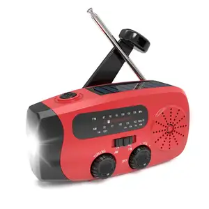 多功能应急收音机手摇发电太阳能收音机户外应急充电手电筒