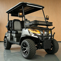 Voiturette de golf électrique avec moteur 7KW, 4 places, peinture de carrosserie personnalisée, options de couleur des sièges, panier de rangement arrière élargi, chariot de golf au lithium 72V