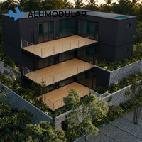 Edificio Prefabricado para Hostelería, Estructura de Acero, Revestimiento de Aluminio, 3 Pisos, Diseño Personalizado Llave en Mano para Uso Residencial y de Oficina, Diseño Moderno