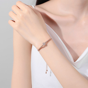 Bracelet tennis en moissanite en gros d'usine, en argent sterling 925 plaqué or champagne, ajustable, unisexe, pour mariage - Product Image 2