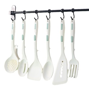 White Silicone Kitchen Utensil Set 5 Pieces Heat Resistant Non Stick <b>Spoon</b> Spatula Fork For Cooking - Product Image 4