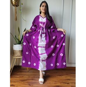 Flowy Hand-Block Printed Cotton Kaftan Soft Breathable Cotton Comfortable Summer Outfit With Ethnic Printed Design - Product Image 1