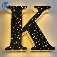 Letras Luminosas Doradas Starlight, Logotipo Personalizado, Letras con Iluminación, Letras de Canal LED Perforadas