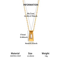 Kalung Amplop Lapis Emas Anti Karat Tahan Air dari Baja Tahan Karat, Produk Terlaris Tiktok Fanhua Jewelry