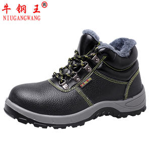 Niuganwang Chaussures de sécurité à embout d'acier pour hommes, bottes de travail isolées en polaire, à lacets, haute tige, résistantes aux perforations - Product Image 4