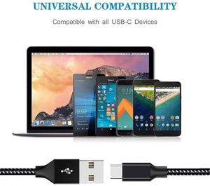 3FT 6FT 10FT 3 Pack Nylon Braided Data <b>Cable</b> for Samsung Huawei USB Charging Data <b>Cable</b> Type c High Speed Sync <b>Cable</b> - Product Image 6