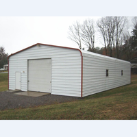 Abri de voiture et garage en acier à double pente, structure légère préfabriquée économique avec montage facile, design moderne pour entrepôt et stockage