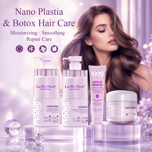 Vente flash Laymeyshow Nano Plastia Collgen : Kit de soin capillaire, shampoing, après-shampoing, masque, shampoing sans rinçage pour cheveux secs, frisés et colorés - Product Image 2