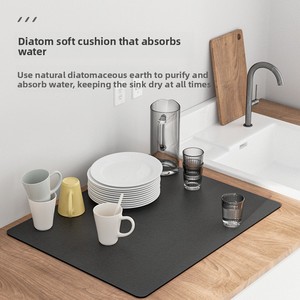 Large Absorbent Kitchen Draining Mat – Super Antiskid Dish Drying Pad, <b>Quick</b> Dry Mat for Coffee Cups, Glasses, Utensils – Bathro - Product Image 2