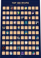 Póster Rascable de 100 Anime - Lista de Deseos de las Mejores Animaciones Japonesas de Todos los Tiempos