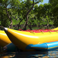 Tube remorquable de siège gonflable de bateau de banane pour la pompe électrique de lac résidentiel incluse jeu d'eau flottant pour l'usage de parc aquatique