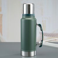 Botol air olahraga, termos perjalanan dengan pegangan, botol air Stainless Steel, 1300, kapasitas besar, ramah lingkungan, 304 ML