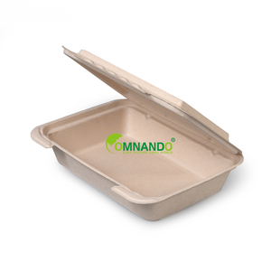 food packing takeaway container disposable lunch box paper sugarcane tableware salad vegetables dessert biodegradable box