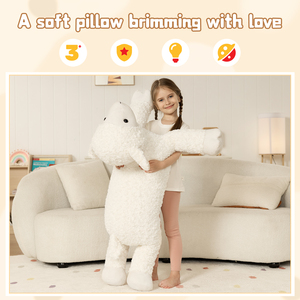 Oreiller en peluche blanc moelleux de grande taille 110 cm de qualité supérieure pour les jouets de machine à griffes, canapé, lit, décoration de la crèche, décoration de la maison - Product Image 2