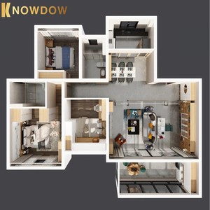 Knowdow Toàn Bộ Nhà Tùy Biến Thiết Kế Nội Thất Dịch Vụ 3D Làm Thiết Kế Nội Thất CAD Vẽ Tập Tin Trang Trí Nội Thất Ý Tưởng - Product Image 4