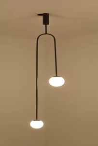 Zeal Lighting Tendering Black Linear LED Glass Ball Hanging <b>Chandelier</b> Modern Nordic Pendant Light - Product Image 4