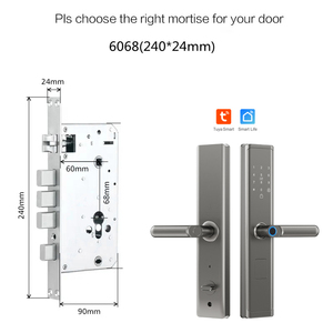 Tysh מנעול דלת חכם עם tuya tlock app חירום טעינה יציאה מספר ניהול משתמש מבנה נגד גניבה - Product Image 6
