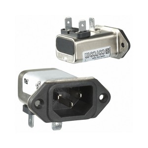 Accept BOM List 1-6609008-4 <strong>EJH</strong> Corcom Power Entry Connector Receptacle Male Blades IEC 320-C14 166090084 Panel Mount Flange - Product Image 1