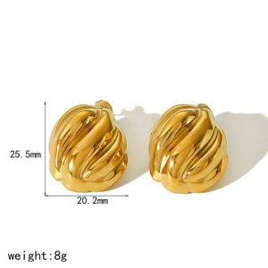 Pendientes geométricos de acero inoxidable estilo europeo americano, color oro y plata, joyería de moda para mujer - Product Image 4