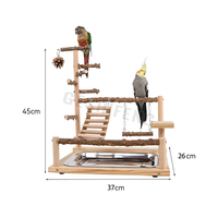 Perchoir perroquet en bois de poivre avec maille d'escalade, support d'entraînement, balançoire d'échelle de nuage, pont suspendu de jouet d'oiseau
